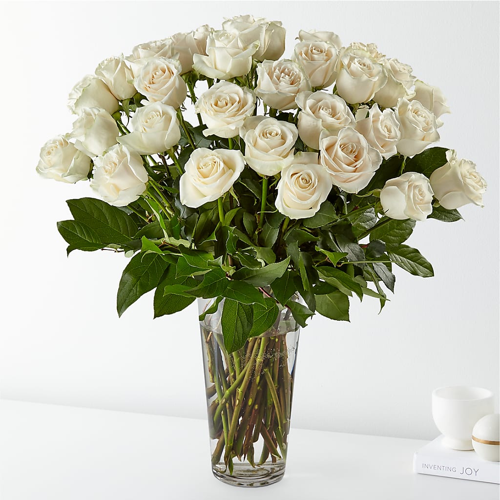 Long Stem White Rose Bouquet – LA DEANNE'S FLORIST, Cuthbert GA