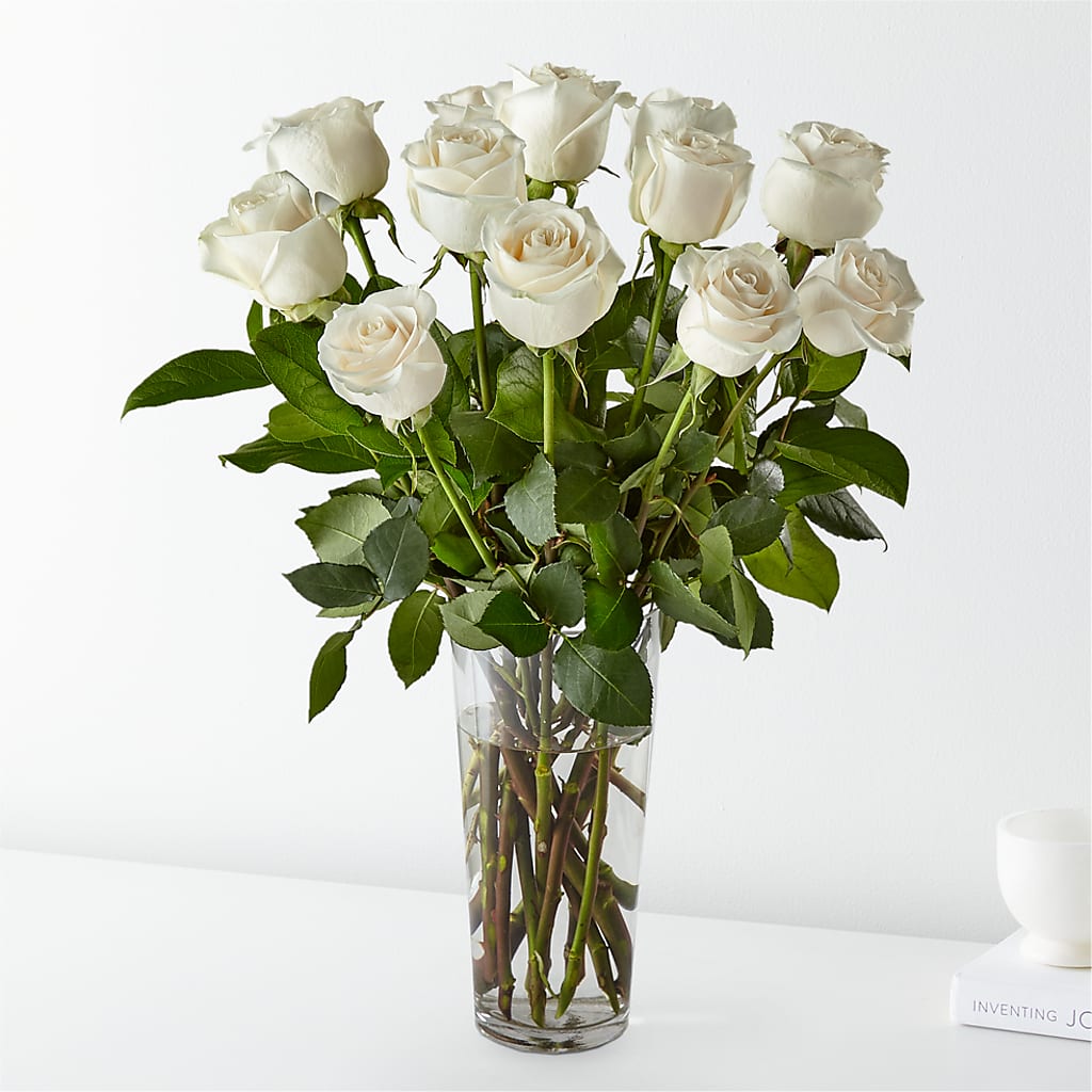 Long Stem White Rose Bouquet – LA DEANNE'S FLORIST, Cuthbert GA