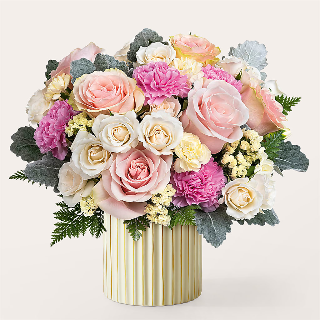 Blissful Moments Bouquet with Ivory Vase – LA DEANNE'S FLORIST, Cuthbert GA