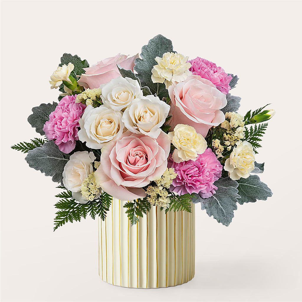 Blissful Moments Bouquet with Ivory Vase – LA DEANNE'S FLORIST, Cuthbert GA