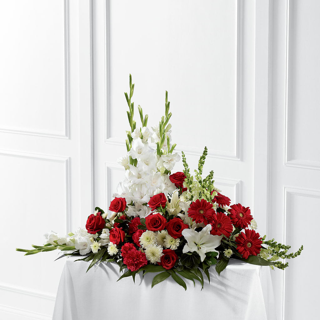 Crimson & White Arrangement – LA DEANNE'S FLORIST, Cuthbert GA