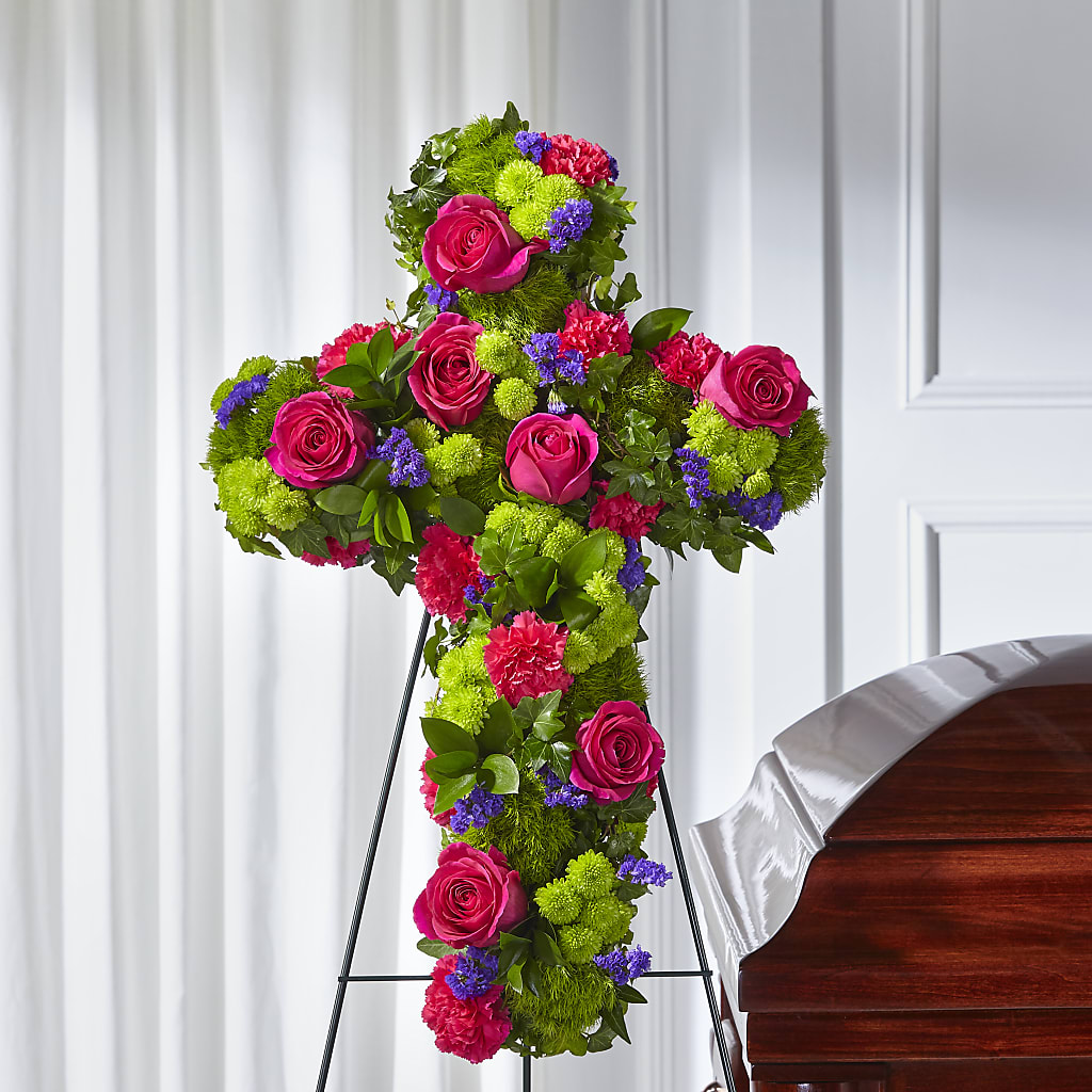 Tribute Rose Floral Cross – LA DEANNE'S FLORIST, Cuthbert GA