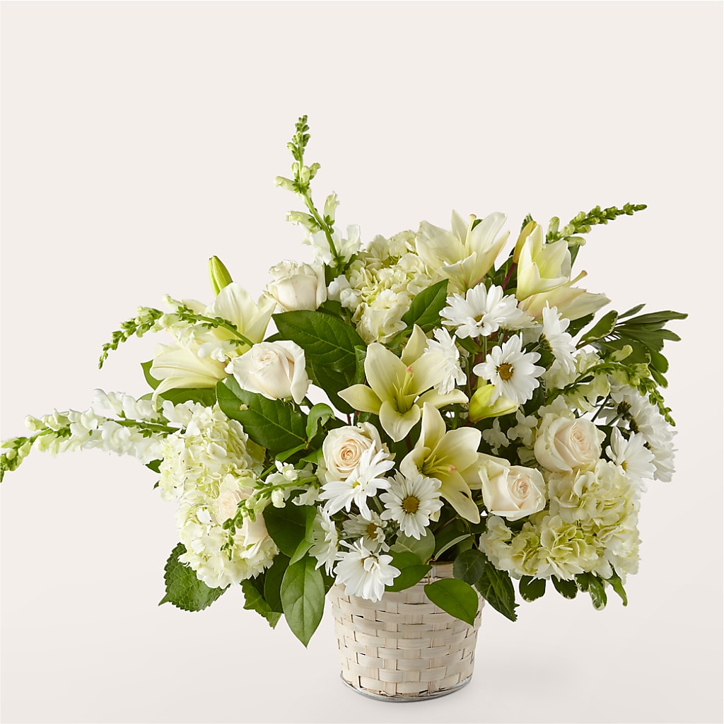 Ivory Elegance Floral Basket – LA DEANNE'S FLORIST, Cuthbert GA
