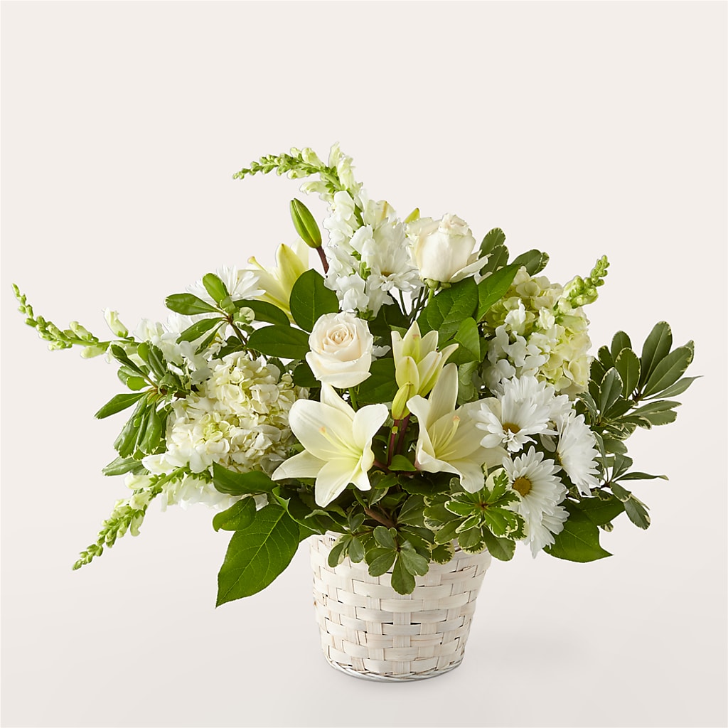 Ivory Elegance Floral Basket – LA DEANNE'S FLORIST, Cuthbert GA