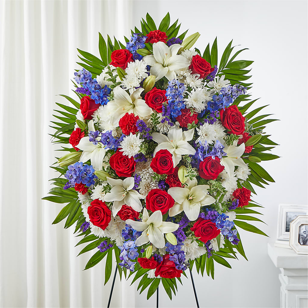 Cherished Service Standing Spray – LA DEANNE'S FLORIST, Cuthbert GA