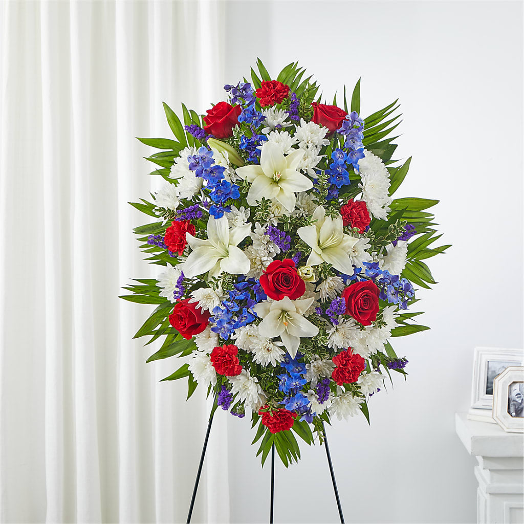 Cherished Service Standing Spray – LA DEANNE'S FLORIST, Cuthbert GA