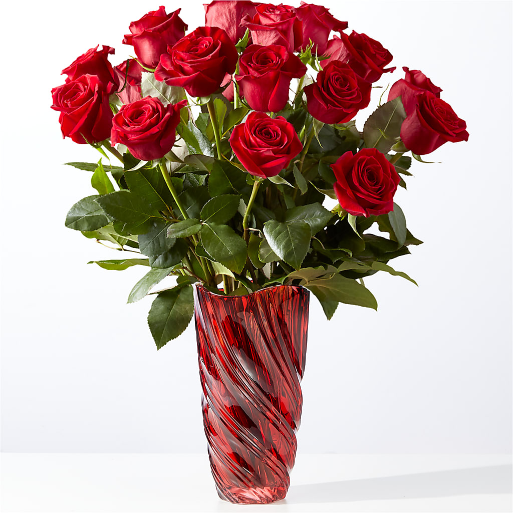 Classic Love Red Rose Bouquet with Luxe Swirl Vase – LA DEANNE'S FLORIST, Cuthbert GA