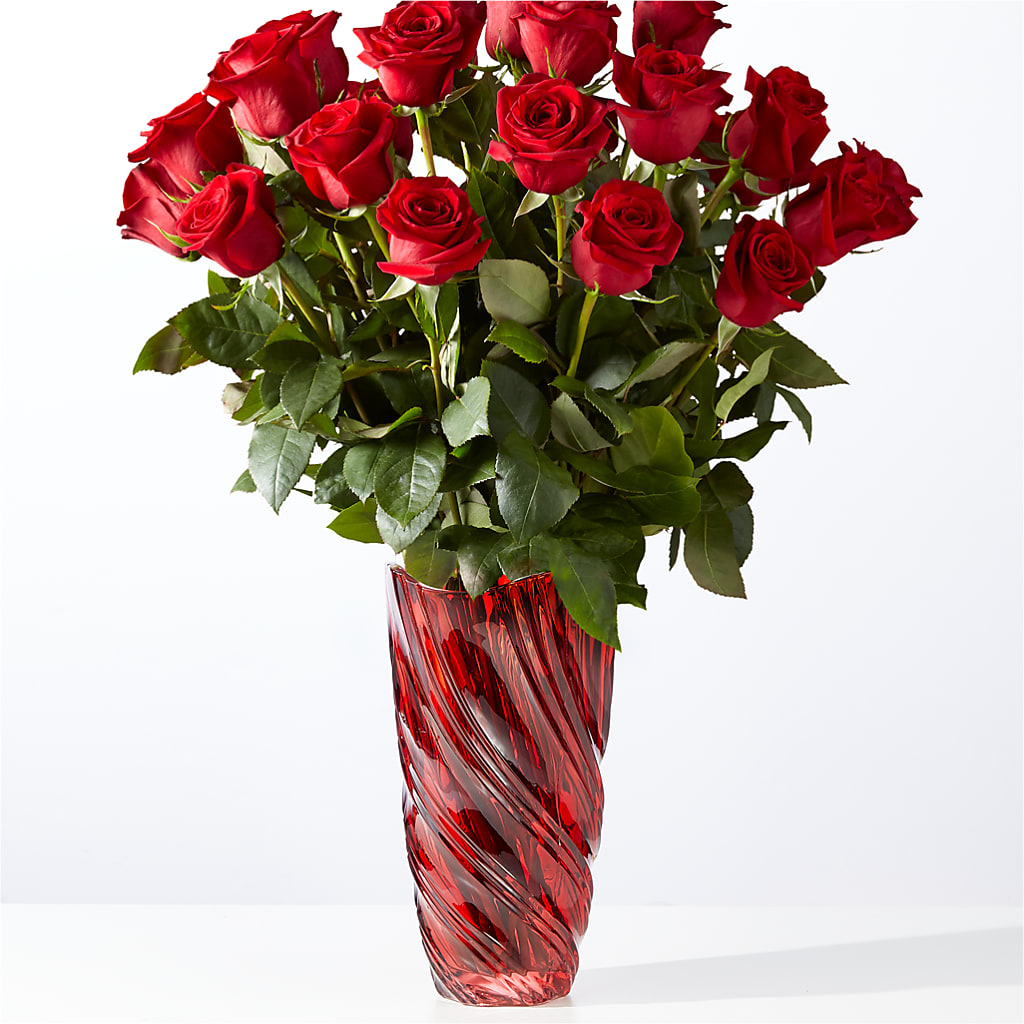 Classic Love Red Rose Bouquet with Luxe Swirl Vase – LA DEANNE'S FLORIST, Cuthbert GA