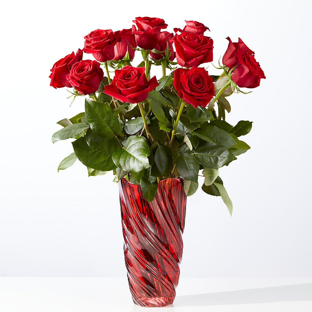 Classic Love Red Rose Bouquet with Luxe Swirl Vase – LA DEANNE'S FLORIST, Cuthbert GA