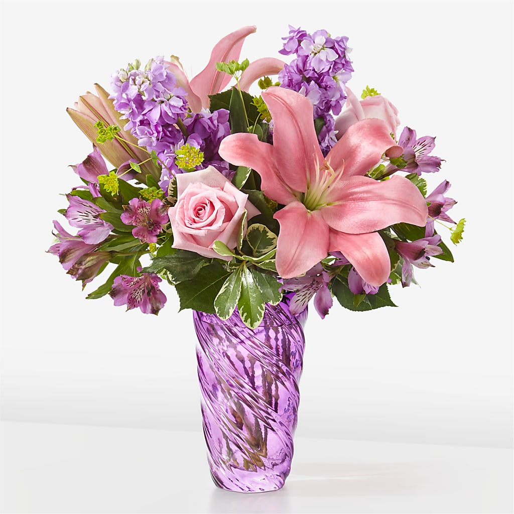 Precious Petals Bouquet with Luxe Swirl Vase – LA DEANNE'S FLORIST, Cuthbert GA