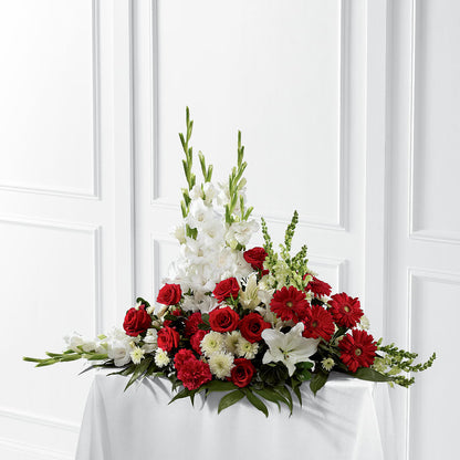 Crimson & White Arrangement – LA DEANNE'S FLORIST, Cuthbert GA
