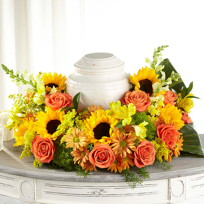 Faithful Sunflower Cremation Adornment – LA DEANNE'S FLORIST, Cuthbert GA