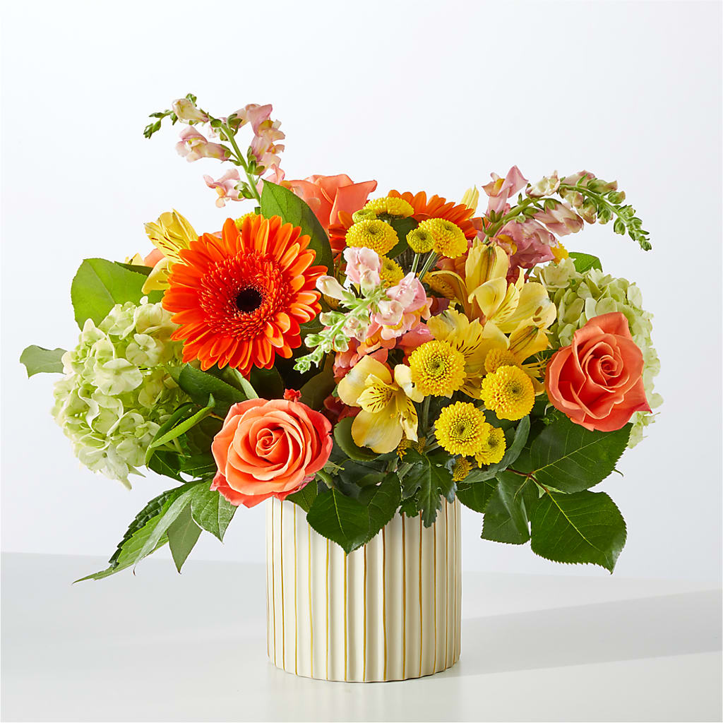 Autumn Sunshine Bouquet with Ivory Vase – LA DEANNE'S FLORIST, Cuthbert GA