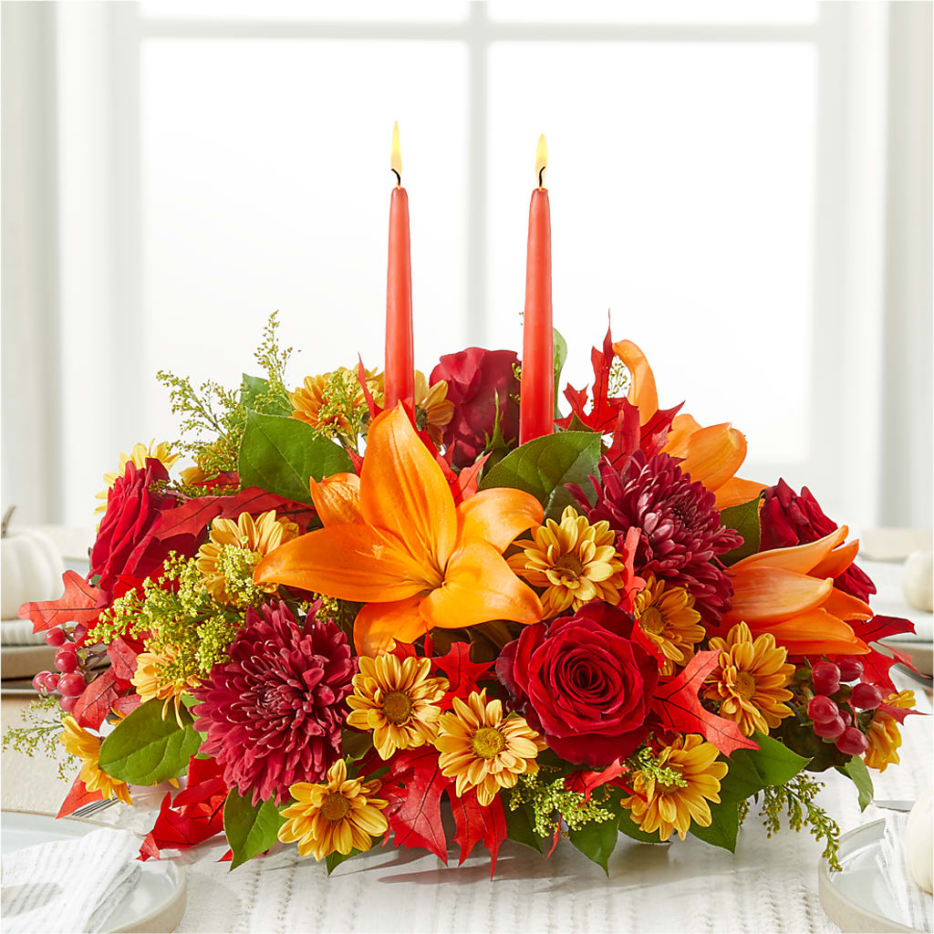 Autumn's Embrace Centerpiece – LA DEANNE'S FLORIST, Cuthbert GA