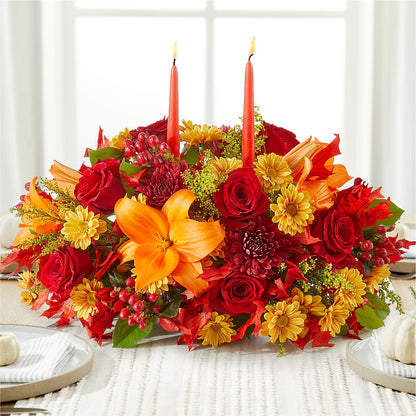 Autumn's Embrace Centerpiece – LA DEANNE'S FLORIST, Cuthbert GA