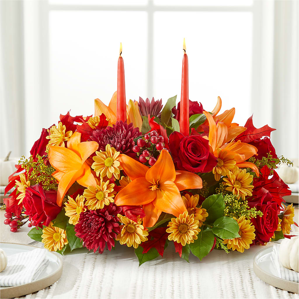 Autumn's Embrace Centerpiece – LA DEANNE'S FLORIST, Cuthbert GA