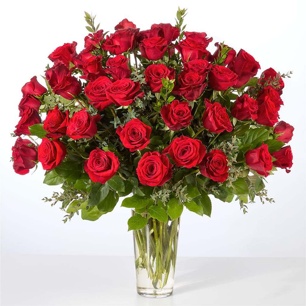 Forever Yours Fifty Stem Red Rose Bouquet – LA DEANNE'S FLORIST, Cuthbert GA